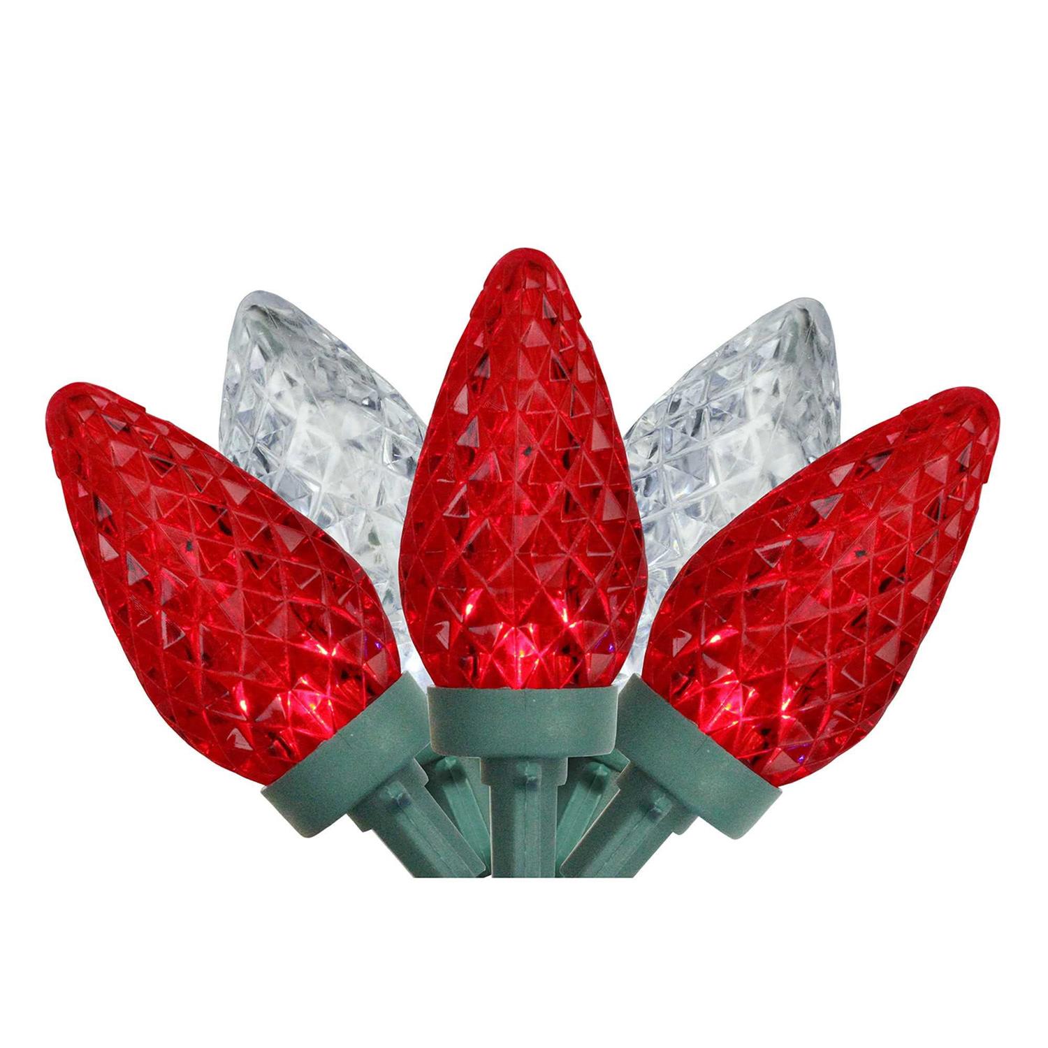 Northlight 100 White Faceted LED C9 Christmas Lights