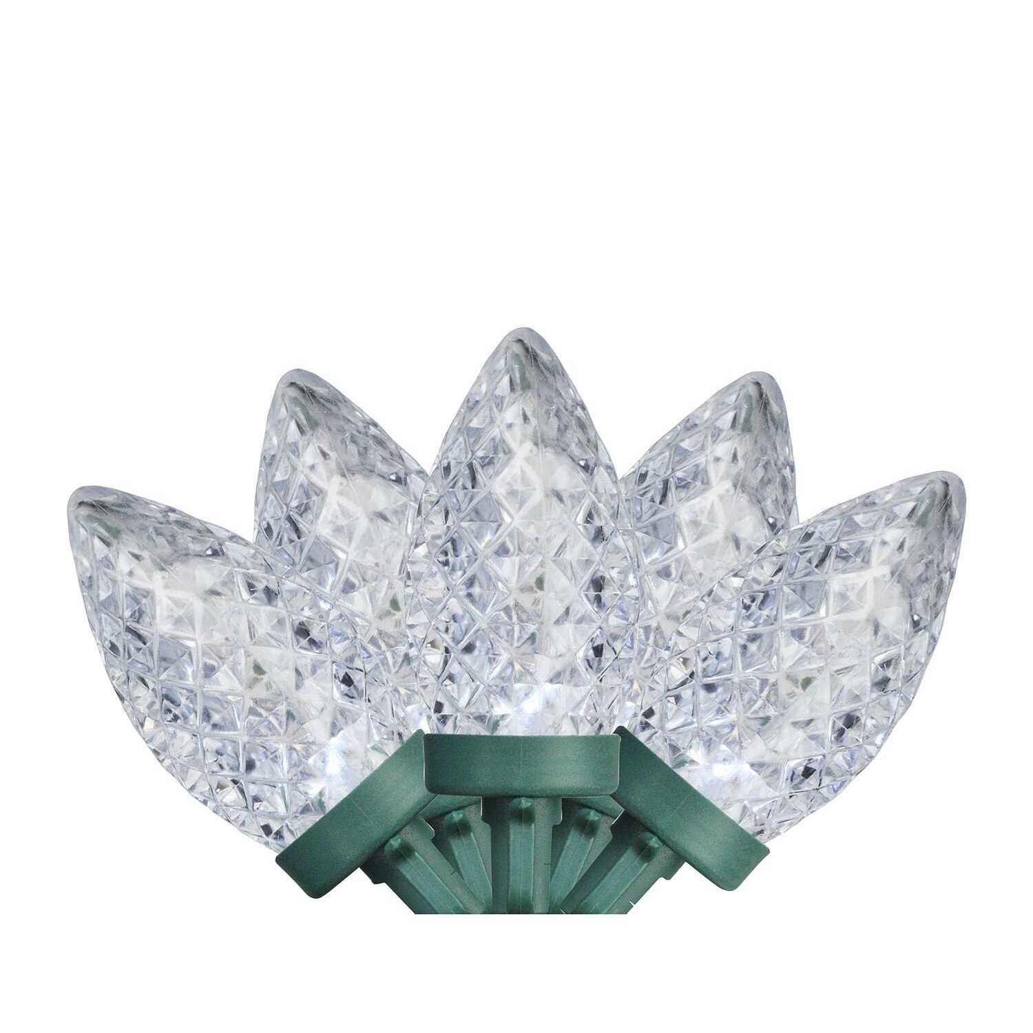 Northlight 100 White Faceted LED C9 Christmas Lights - Image 4