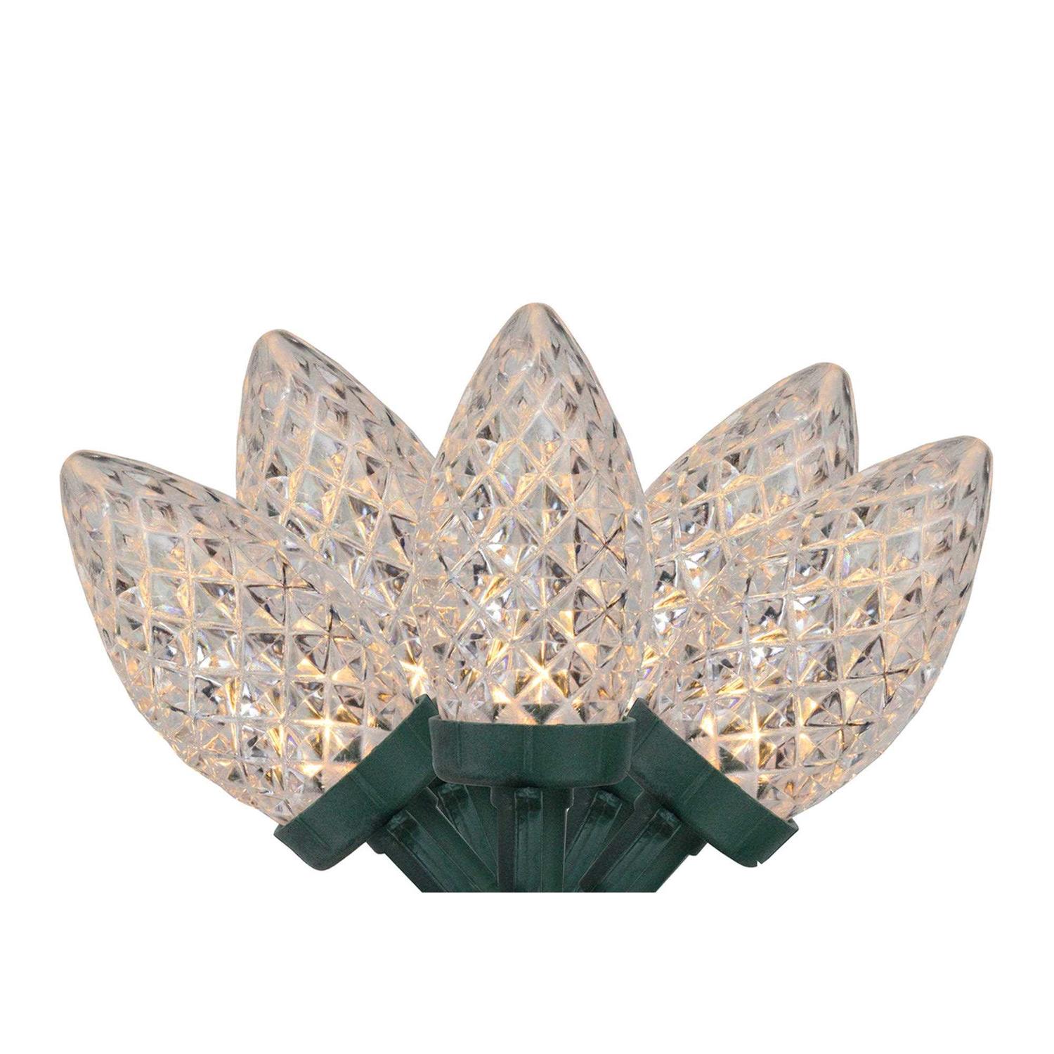 Northlight 100 White Faceted LED C9 Christmas Lights