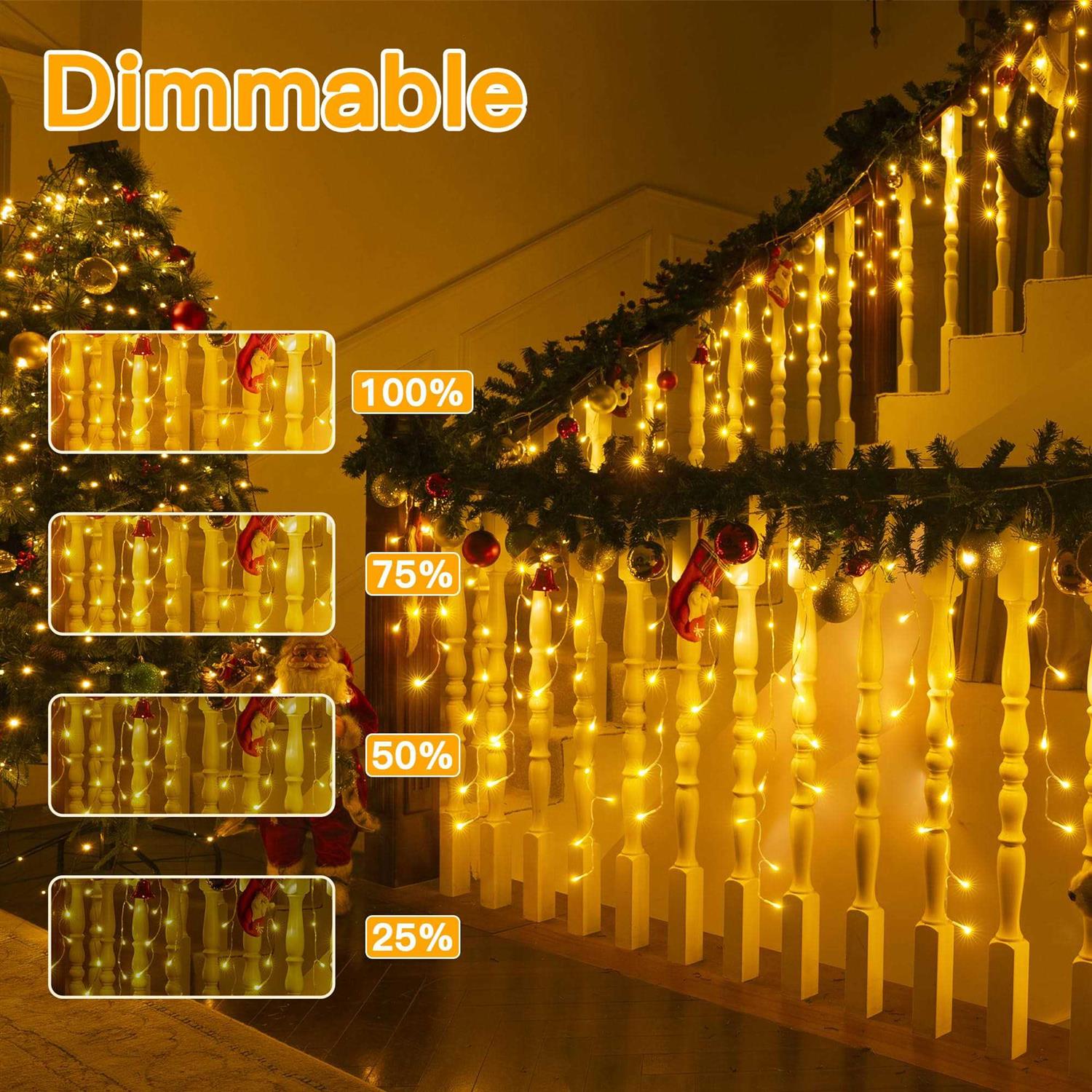 Ollny Icicle Lights Outdoor 306LED 25FT Color Changing Christmas Light with 11 Modes Timers Remote Waterproof - Image 2