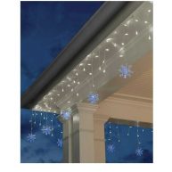 70L Cool White Christmas LED Dome Icicle Lights with Snowflakesa Home Accents Holiday
