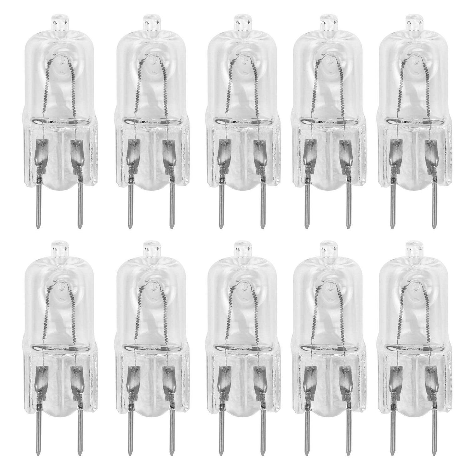 12Vmonster 10 Pack-G8 35 Watt 120v Halogen Light Bulbs JCD Type 110v 130v 35W T4 G8 Under Cabinet Puck Lamp 120 Volt Undercabinet Microwave Oven Stove Top