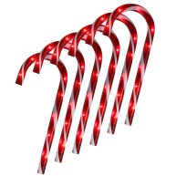 Northlight Set of 6 Lighted Blinking Outdoor Candy Cane Christmas Pathway Markers
