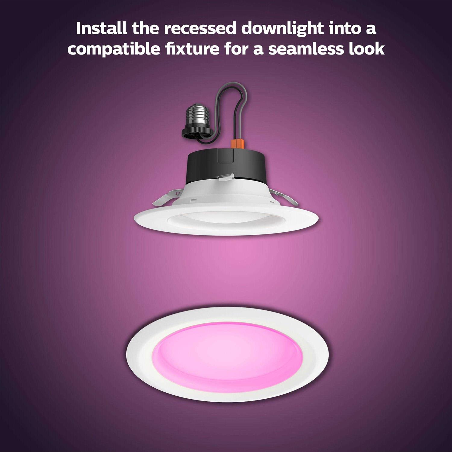 Philips Hue White and Color Ambiance 5/6 High Lumen Recessed Downlight - Image 5