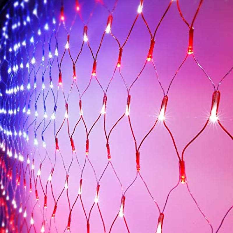 420 Led American Advanced Flag String Lights Waterproof Led Flag Net Light of The United States for Yard,Garden Decoration - Image 2