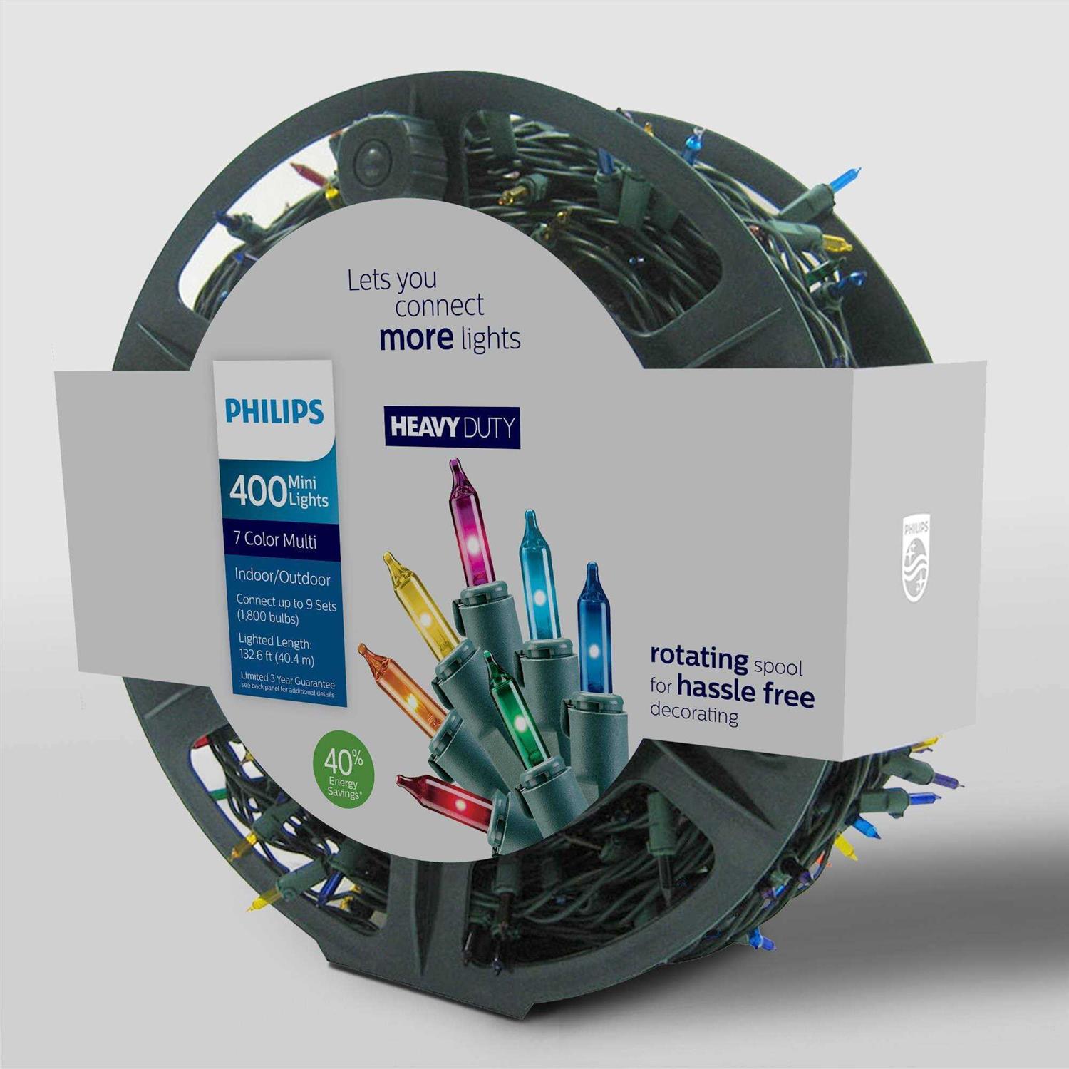 Philips 400ct Christmas Incandescent Heavy Duty Smooth Mini String Lights Multicolored - Image 4