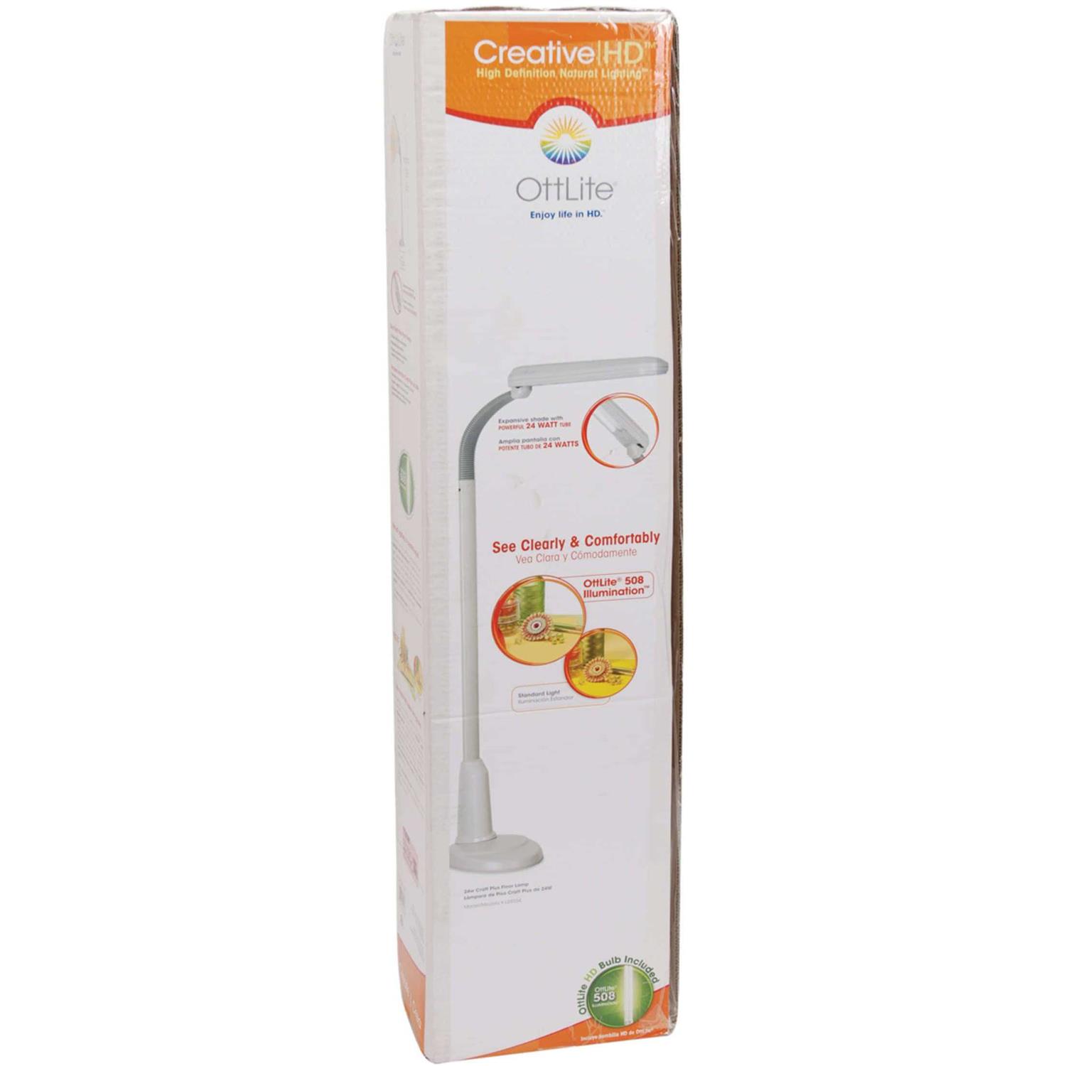 OttLite 24W Craft Plus Floor Lamp in Dove - Image 2