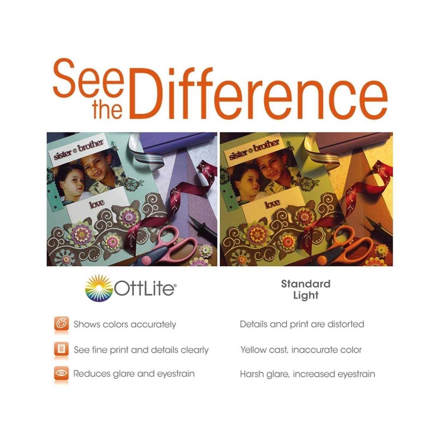 OttLite 24W Craft Plus Floor Lamp in Dove - Image 3