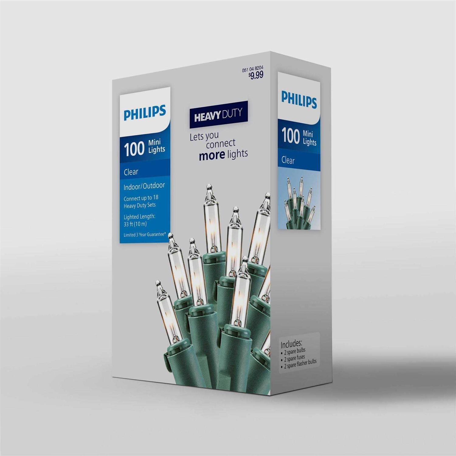 Philips 100ct Incandescent Smooth Heavy Duty Mini Christmas String Lights - Image 2