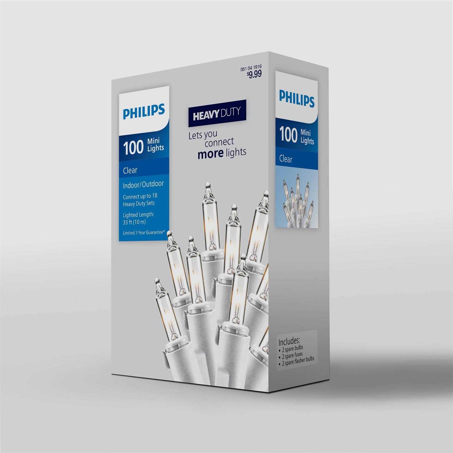 Philips 100ct Incandescent Smooth Heavy Duty Mini Christmas String Lights - Image 3