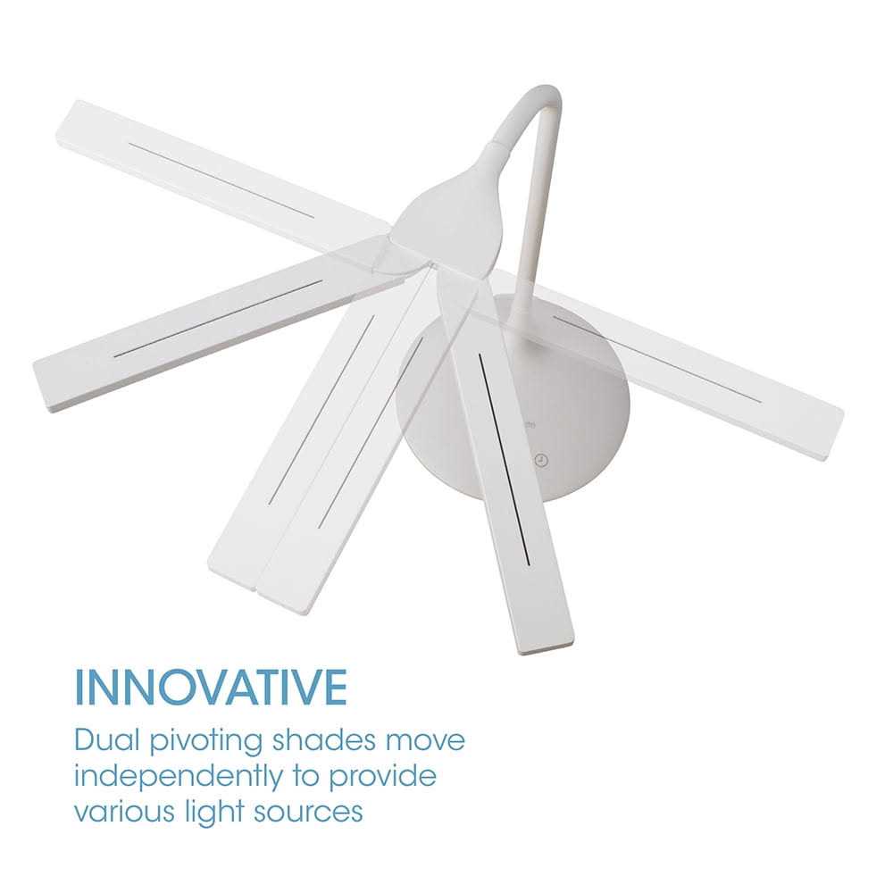 OttLite Pivot LED Desk Lamp with Dual Shades - Image 5