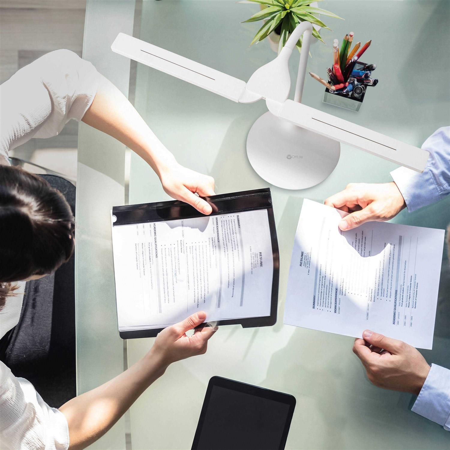 OttLite Pivot LED Desk Lamp with Dual Shades - Image 4