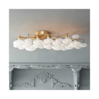 Possini Euro Design Lilypad Modern Ceiling Light Semi Flush-Mount Fixture Wide