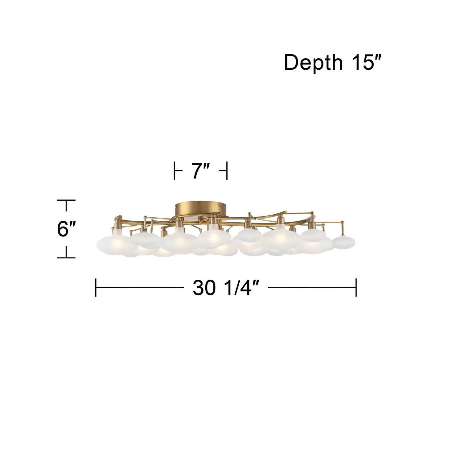 Possini Euro Design Lilypad Modern Ceiling Light Semi Flush-Mount Fixture Wide - Image 2