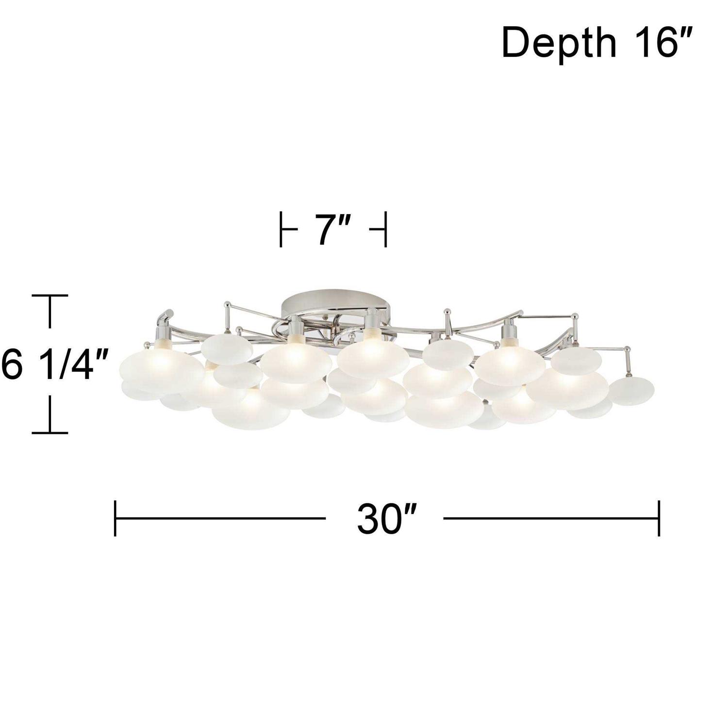 Possini Euro Design Lilypad Modern Ceiling Light Semi Flush-Mount Fixture Wide - Image 5