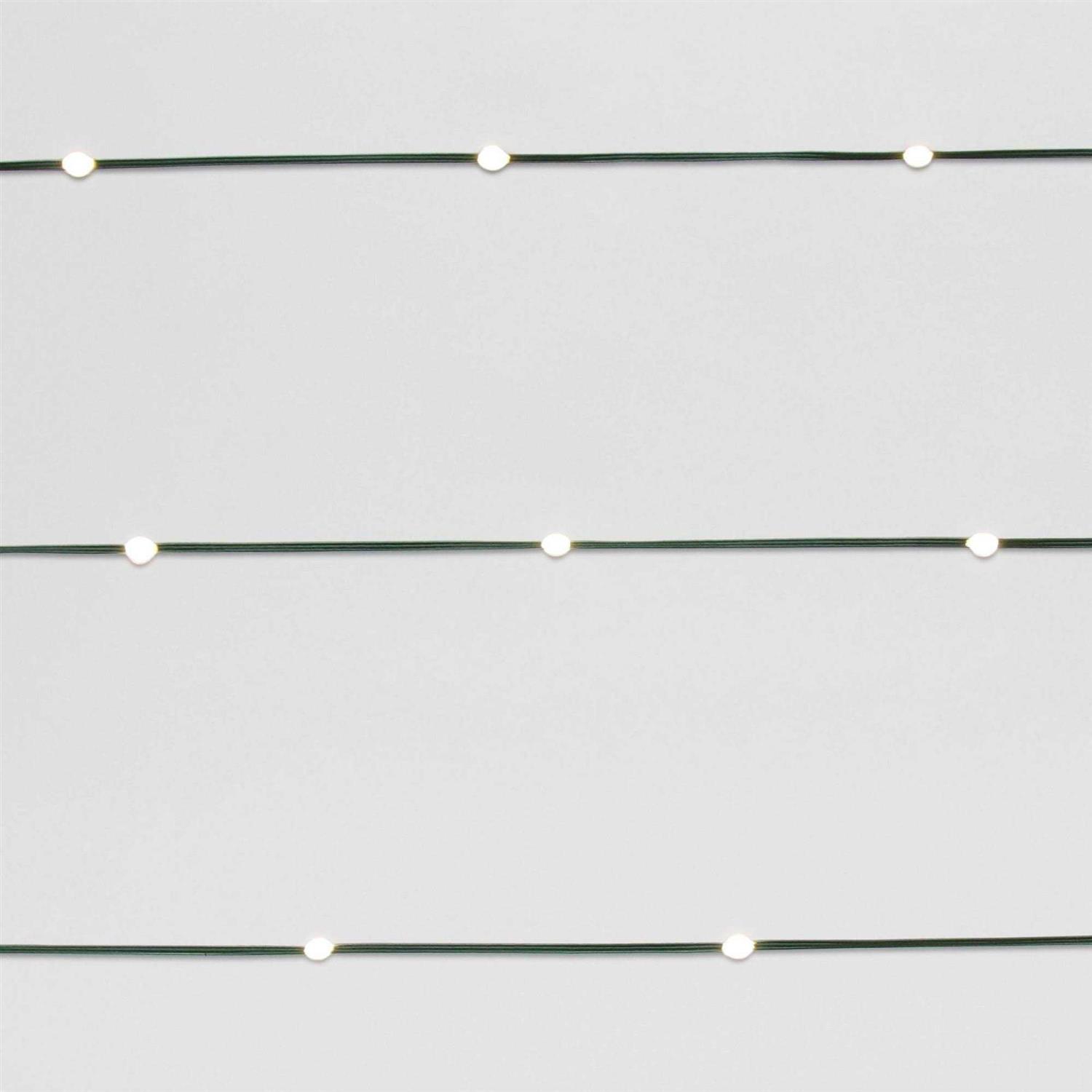 Philips Heavy Duty 50ct Battery Operated LED Dewdrop String Lights Green Wire - Image 4