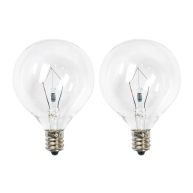 Ador 25-Watt 2pk G50 Incandescent Light Bulbs for Wax Warmers Clear