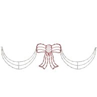Northlight 3-Piece Lighted Red and White Bow and Swag Christmas Decoration