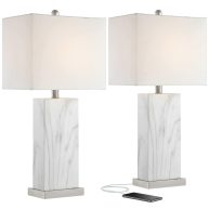 360 Lighting Connie Modern Table Lamps 25 Set of 2 with USB Charging