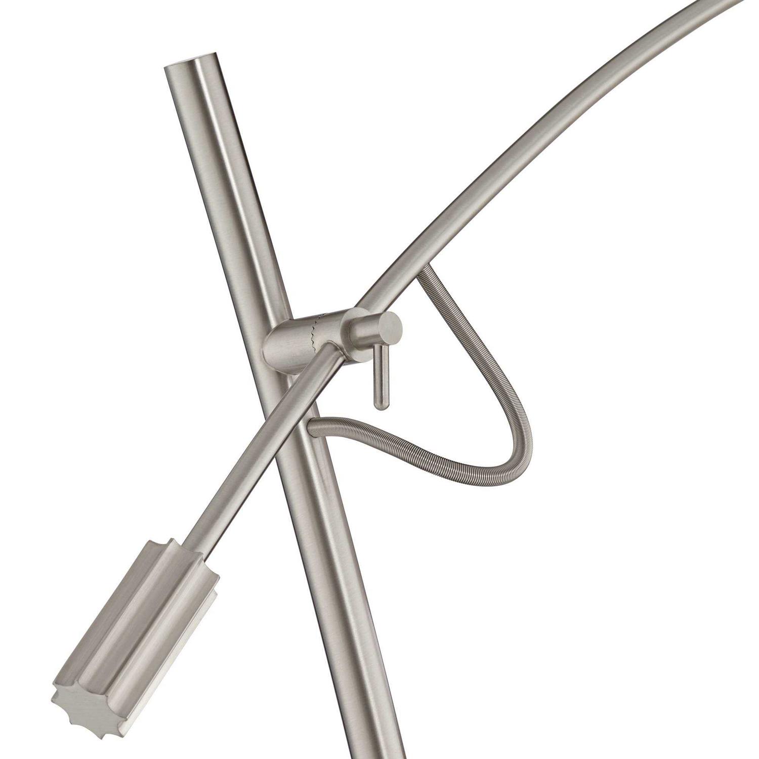 Possini Euro Design Modern Arc Floor Lamp with USB Charging Port 69 Tall Off-White Drum Shade Adjustable Arm Living Room - Image 3