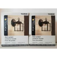 Portfolio 8.25-in H Black Medium Base (e-26) Outdoor Wall Light