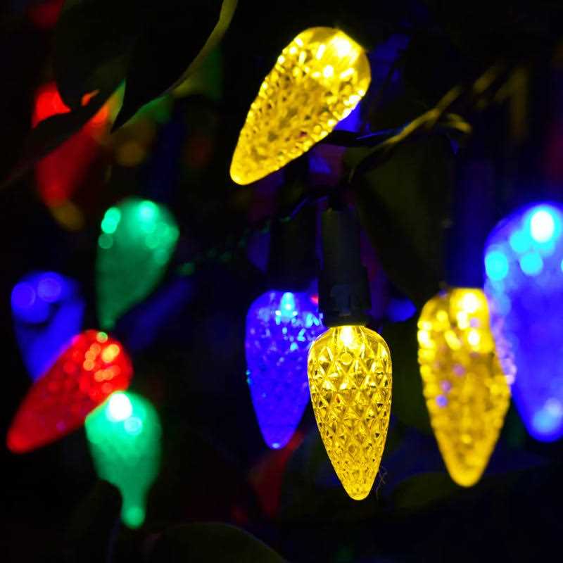 23FT C6 Strawberry Solar Christmas Lights Outdoor,50 LED Xmas Tree String Lights,Waterproof Christmas Decorations Garden Lights for Outside Yard - Image 2