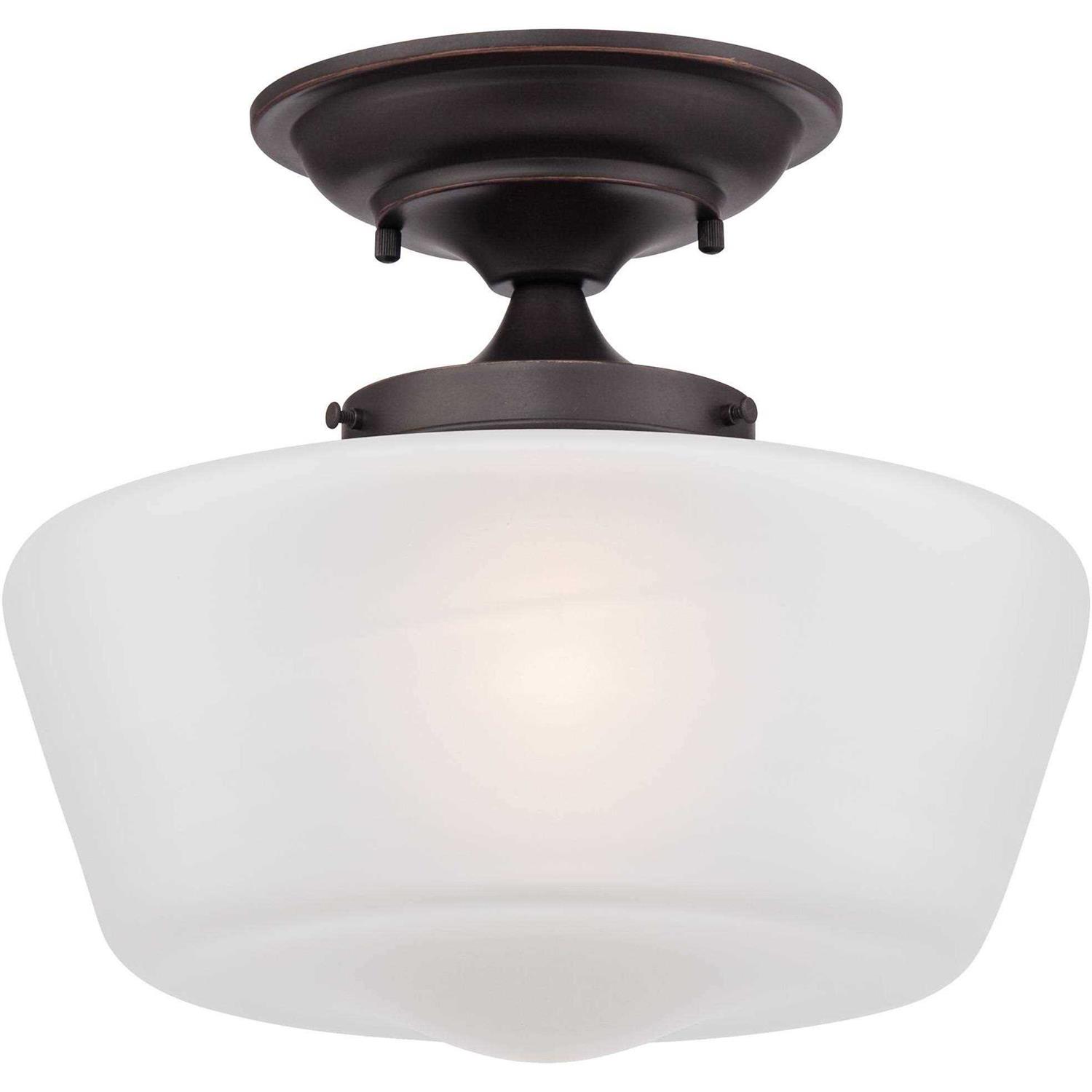Regency Hill Schoolhouse Floating Modern Ceiling Light Semi Flush Mount Fixture