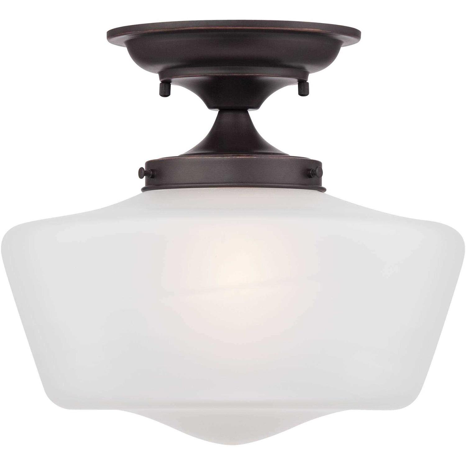 Regency Hill Schoolhouse Floating Modern Ceiling Light Semi Flush Mount Fixture - Image 3