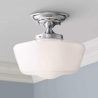Regency Hill Schoolhouse Floating Modern Ceiling Light Semi Flush Mount Fixture