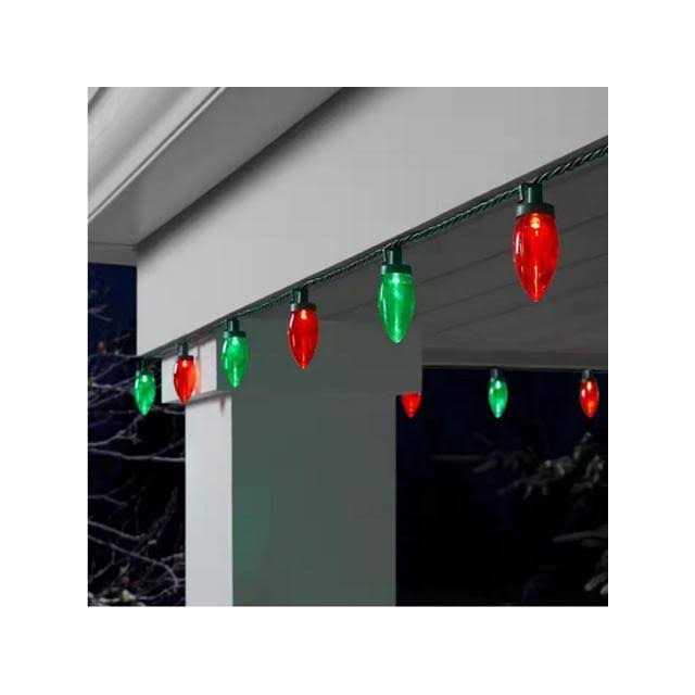 100L Red/Green Christmas C9 LED String Holiday Lights Home Accents - Image 2