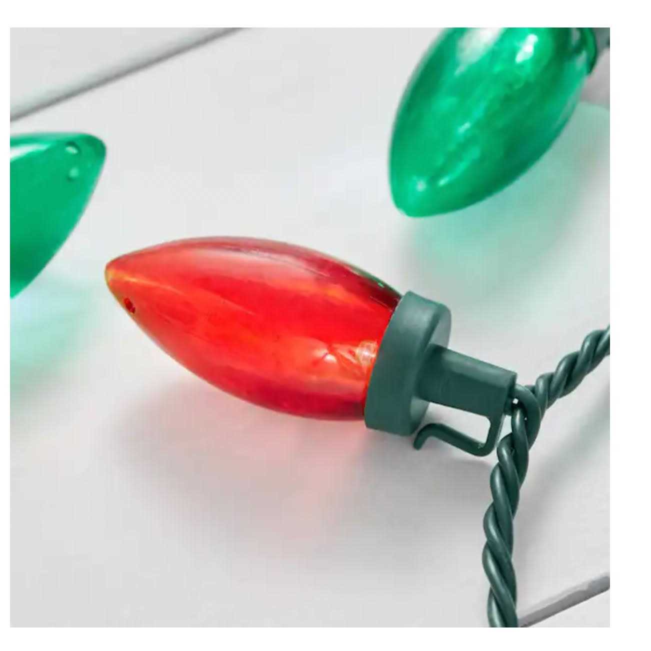 100L Red/Green Christmas C9 LED String Holiday Lights Home Accents - Image 5