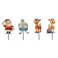 Northlight Set of 4 Pre-Lit Rudolph the Red-Nosed Reindeer Pathway Markers