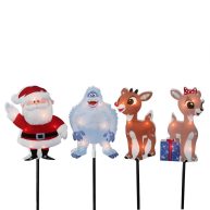 Northlight Set of 4 Pre-Lit Rudolph the Red-Nosed Reindeer Pathway Markers