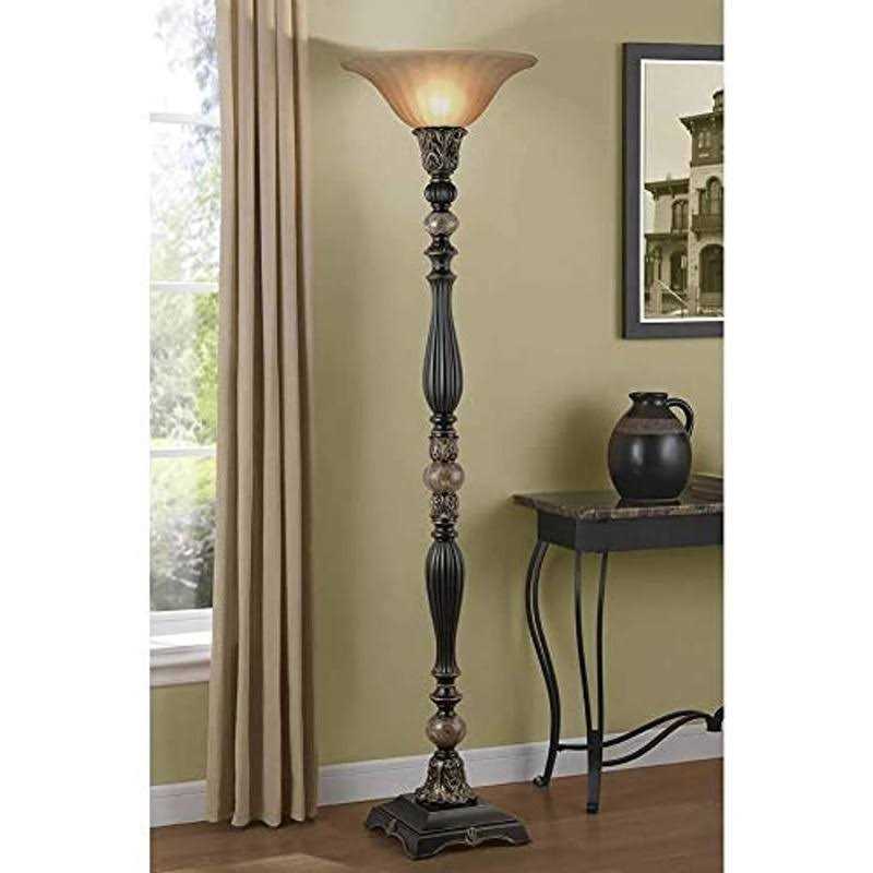Portfolio Barada 72-in Bronze with Gold Highlights Torchiere Floor Lamp - Image 2