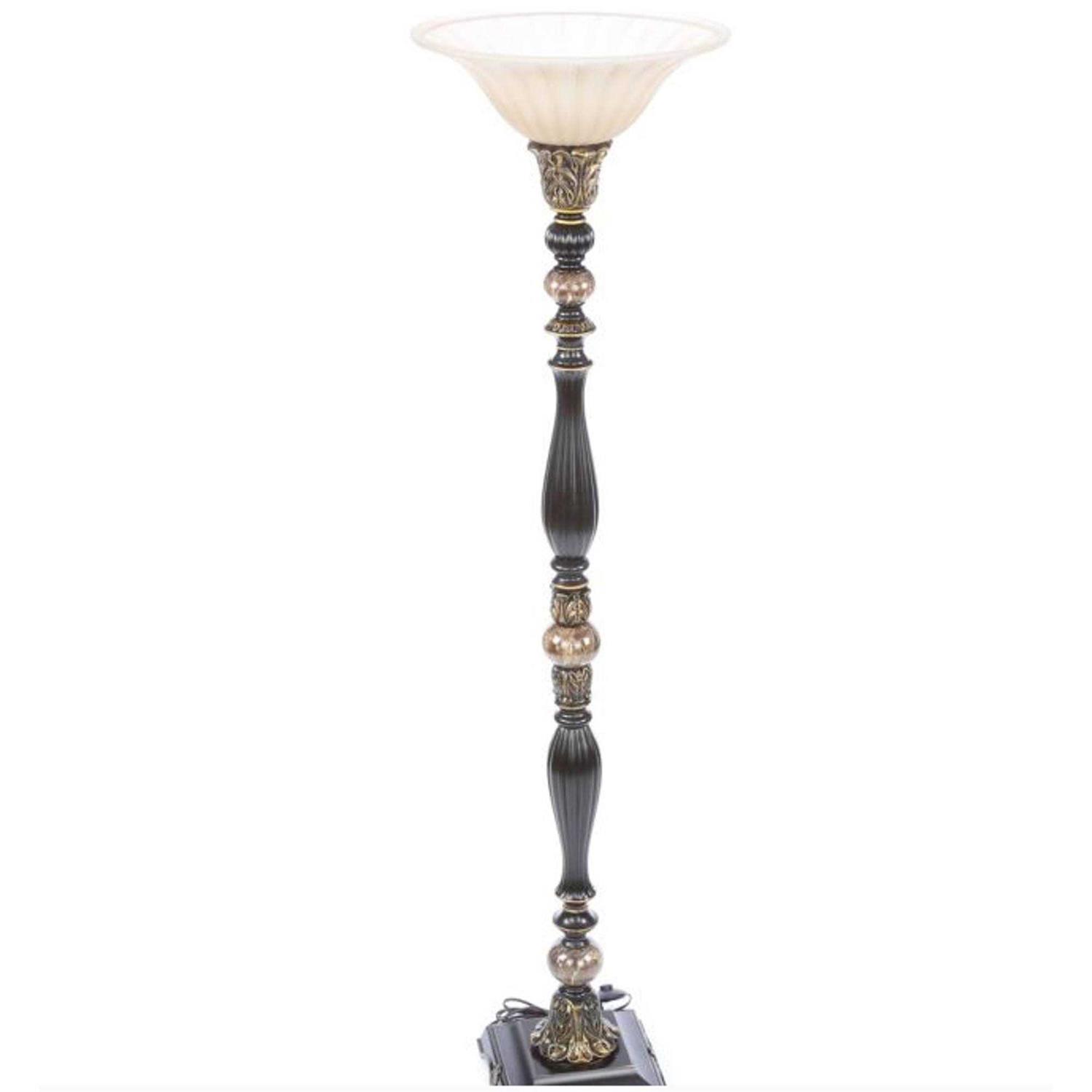 Portfolio Barada 72-in Bronze with Gold Highlights Torchiere Floor Lamp - Image 3