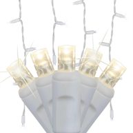 70 5mm White LED Icicle Lights