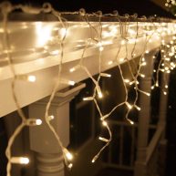 70 5mm White LED Icicle Lights