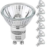 PaeorRorL GU10 Halogen Light Bulbs,6 Pack 50W Dimmable MR16 GU10 Light Bulbs with Glass Cover,gu10+c 120v Bulbs for Track&Recessed Lighting,2700K