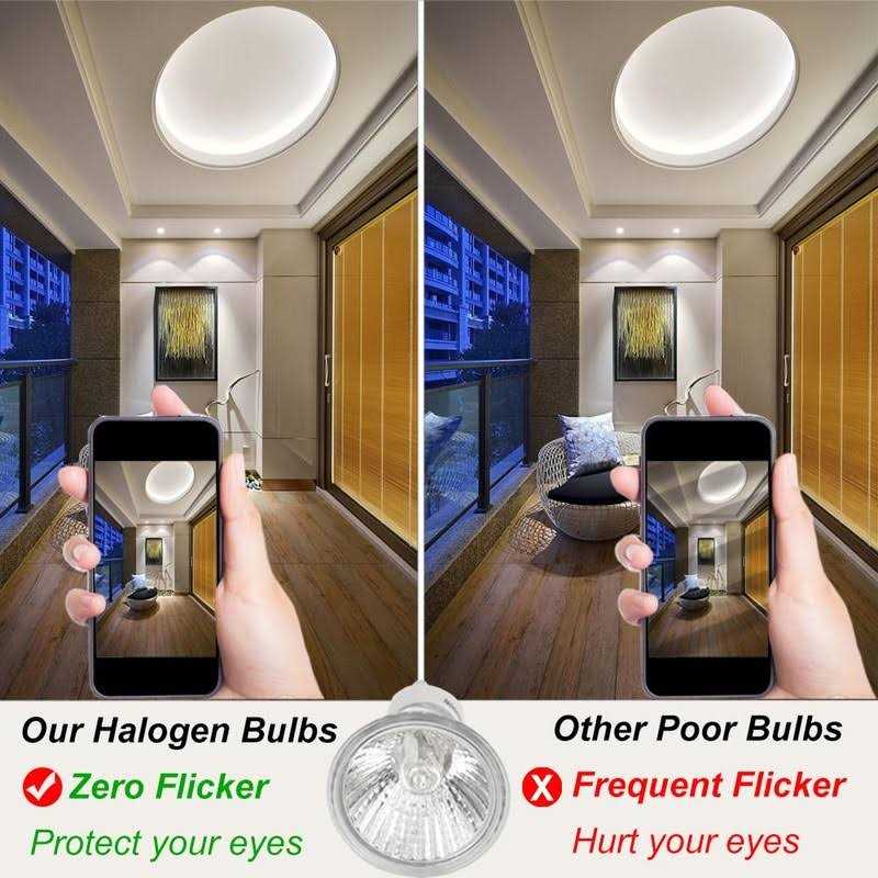 PaeorRorL GU10 Halogen Light Bulbs,6 Pack 50W Dimmable MR16 GU10 Light Bulbs with Glass Cover,gu10+c 120v Bulbs for Track&Recessed Lighting,2700K - Image 3