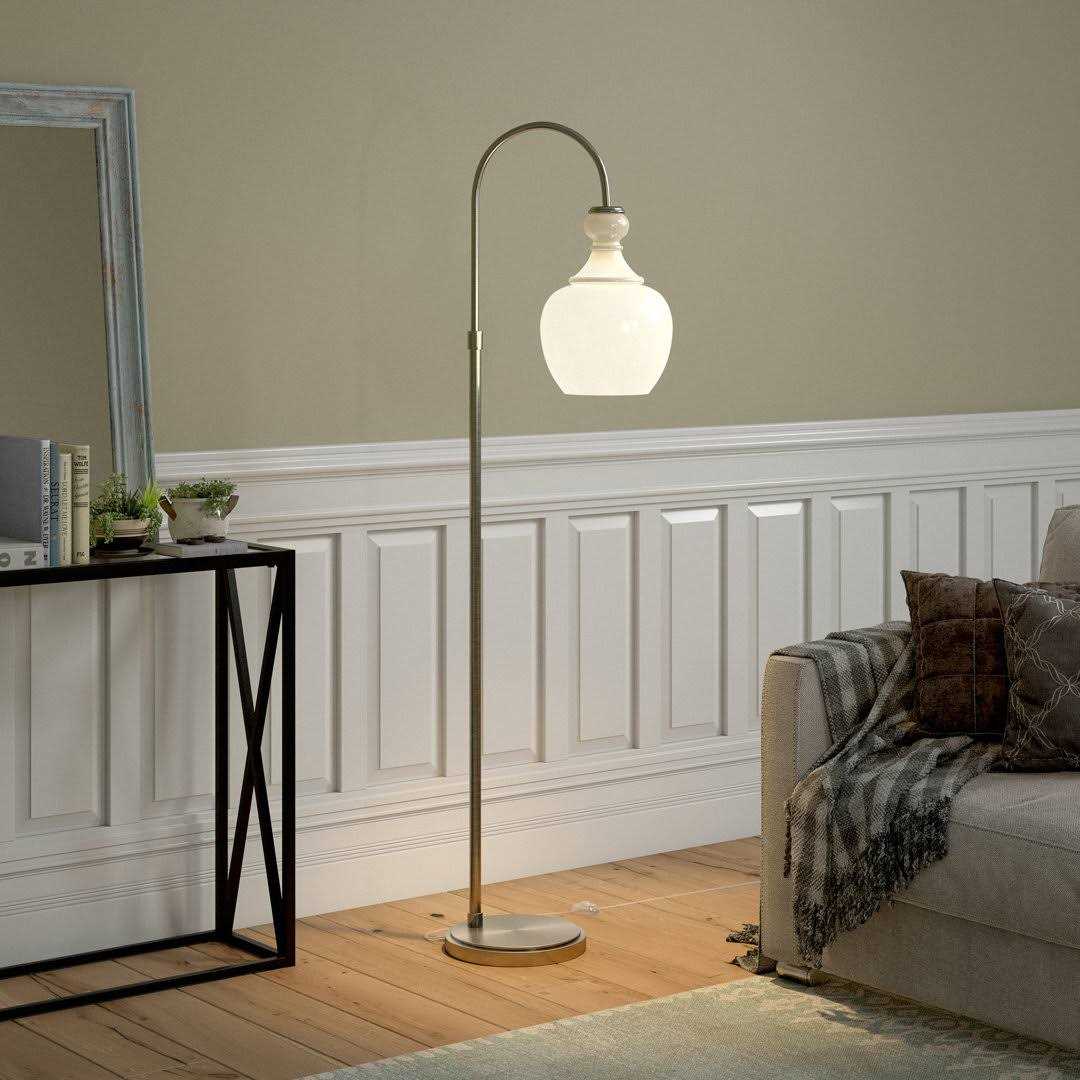 Alden 70 Arched Floor Lamp Beachcrest Home Shade - Image 3