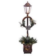 Puleo International 4 ft. Multi Pre-Lit Christmas Lamp Post