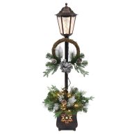 Puleo International 4 ft. Multi Pre-Lit Christmas Lamp Post