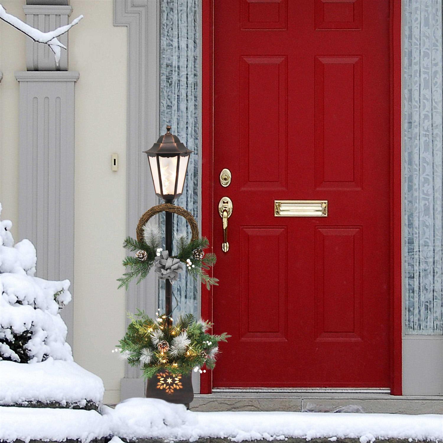 Puleo International 4 ft. Multi Pre-Lit Christmas Lamp Post - Image 3