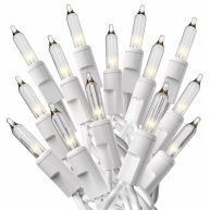 PREXTEX Christmas Lights Clear White Christmas Tree Lights with White Wire