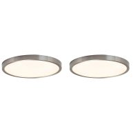 Project Source 1-Light 12-in Brushed Nickel LED Flush Mount Light Energy Star 41933