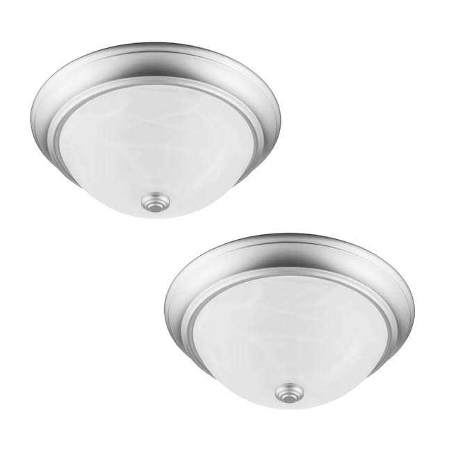 Project Source 13-in W Satin Nickel Ceiling Flush Mount Lights 2-Pack - Image 2