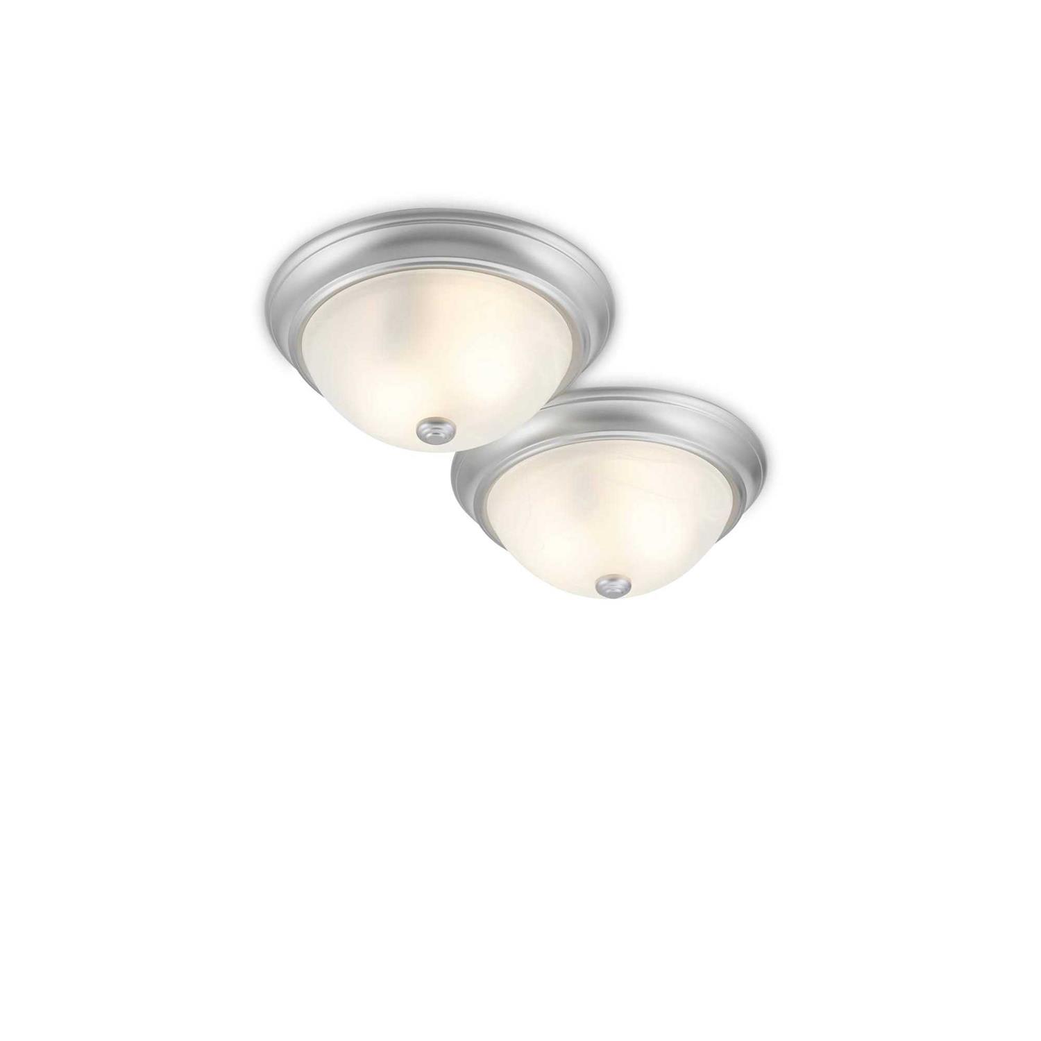 Project Source 13-in W Satin Nickel Ceiling Flush Mount Lights 2-Pack - Image 5