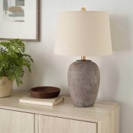 Nourison 23 Ceramic Pot Table Lamp for Bedroom