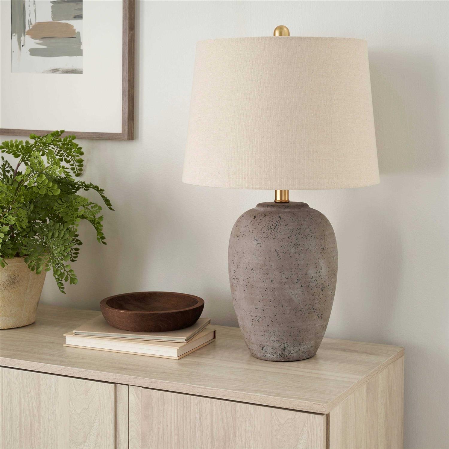 Nourison 23 Ceramic Pot Table Lamp for Bedroom