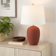 Nourison 23 Ceramic Pot Table Lamp for Bedroom